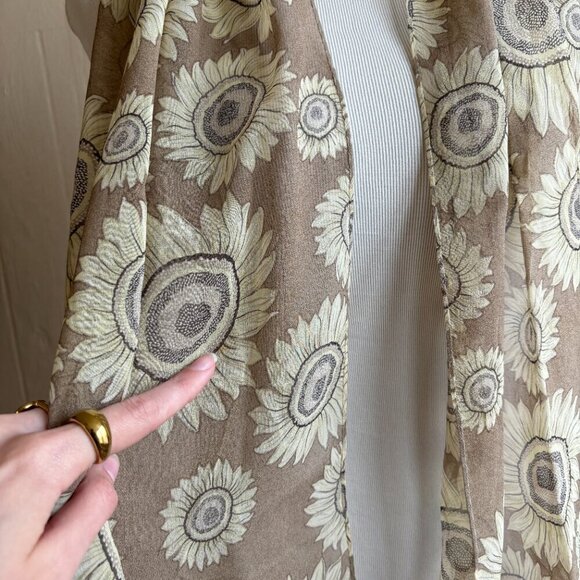 Vintage Floral Scarf in Brown and Cream - Picture 5 of 10